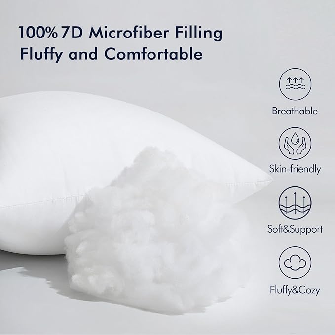 MIULEE Throw Pillow Insert Premium Pillow Stuffer Sham Square for Decorative Cushion Bed Couch Sofa 26x26 Inch