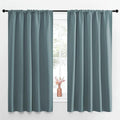 NICETOWN Greyish Blue Blackout Curtains Panels for Window, Thermal Insulated Rod Pocket Blackout Drapes/Draperies for Living Room (2 Panels, W52 x L63 inches)