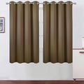 LEMOMO Brown Blackout Curtains 66 x 63 Inch Length/Set of 2 Curtain Panels/Thermal Insulated Room Darkening Blackout Curtains for Bedroom