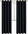 BGment Blackout Curtains for Living Room - Grommet Thermal Insulated Room Darkening Curtains for Bedroom, 2 Panels of 52 x 95 Inch, Black