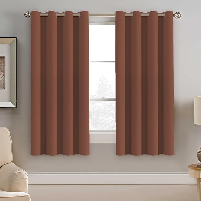 H.VERSAILTEX Blackout Curtain for Bedroom Thermal Insulated Window Treatment Curtain Extra Long 63 inch Length Energy Saving Solid Grommet Top Blackout Drape, One Panel, Washed Spice, 52" W x 63" L