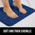 Bath Rug 30x20 Chenille Mat, Quick Dry, Machine Washable, Royal Blue