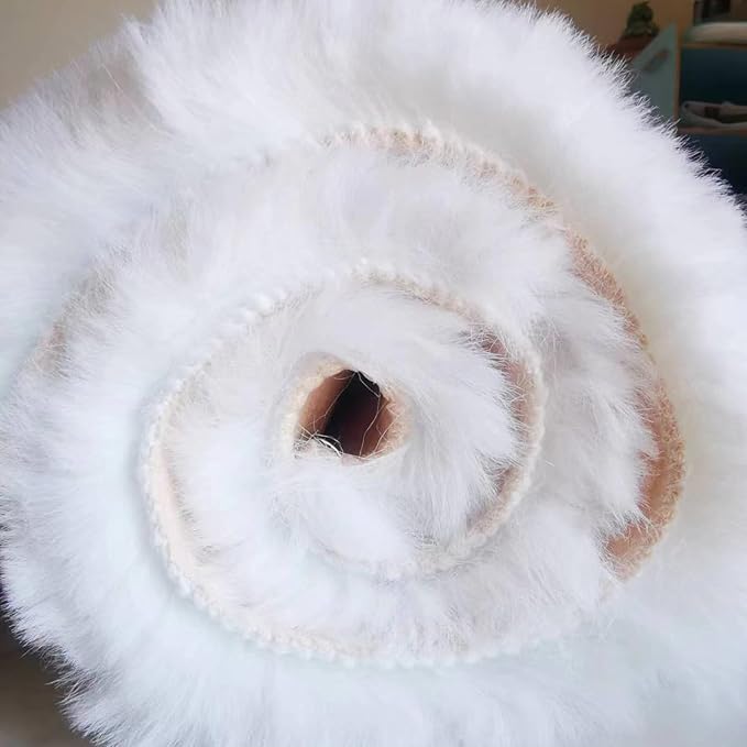 Ghouse White 8x10 Area Rug Fluffy Faux Rabbit Fur Rug White Plush Shag Rug for Living Room Bedroom, Playing Room, Nursery Room