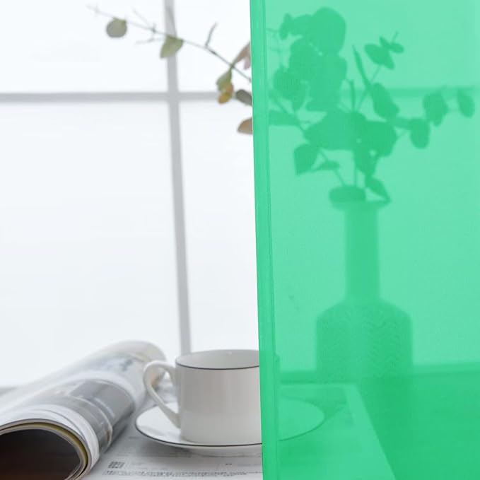 SpaceDresser Basic Rod Pocket Sheer Voile Window Curtain Panels Grass Green 1 Pair 2 Panels 52 Width 108 Inch Long for Kitchen Bedroom Children Living Room Yard（Grass Green, 52W x 108L）