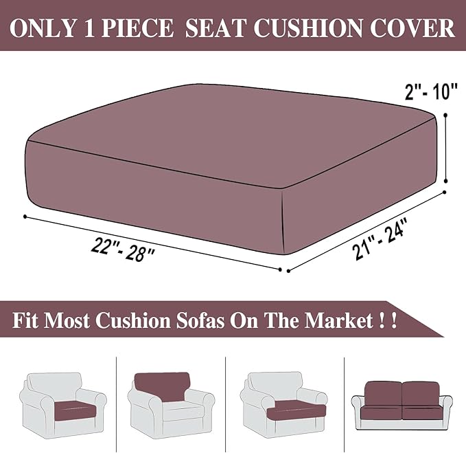 Couch Cushion Cover Seat Cushion Cover Stretch Armchair Cover Separate Sectional Sofa Slipcovers Furniture Protector(1 Piece for Seat or Sofa Backrest, Burgundy)