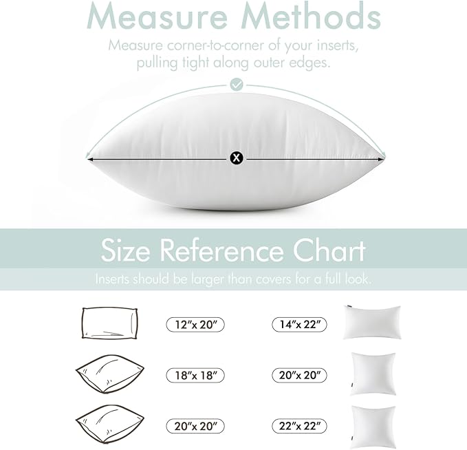 MIULEE Set of 2 Throw Pillow Inserts 24x24 Inches, Non-Woven Decorative Pillow Inserts for Living Room
