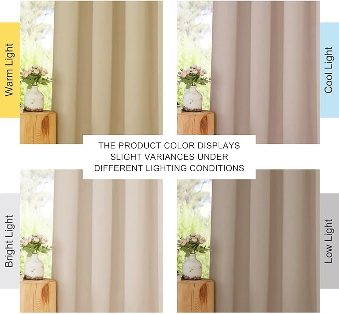 NICETOWN Thick Linen Curtains Privacy with Light Filtering, Grommet Semi Sheer Not See Through Linen Blend Curtain Drapes Vintage & Rustic for Farmhouse / Living Room, Angora, W55 x L84, 2 Panels