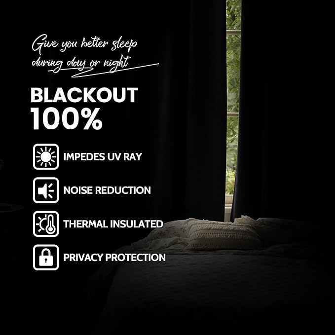 Yakamok Room Darkening 100% Blackout Curtains Grommet Window Treatments with 2 Thick Layers-Burnt Orange Thermal Insulated Drapes Set of 2 Panels for Bedroom Living Room 52 Inches by 96 Inches Length