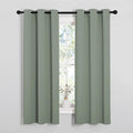 NICETOWN Bedroom Curtain Panels Blackout Draperies, Thermal Insulated Solid Grommet Blackout Curtains/Drapes (1 Pair, 34 by 63 inches, Greyish Green)
