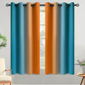 Yakamok Ombre Orange and Blue Curtains for Bedroom, Gradient Room Darkening Curtains, Grommet Thermal Insulated Light Blocking Window Drapes/Curtain for Living Room,52 x 63 Inch,2 Panels