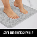 Bath Rugs, 54x24 Chenille Bath Mat with Quick-Dry Microfiber