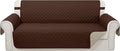 Reversible 4 Seater Sofa Cover 91 Inch Large Couch Cover Furniture Protector(Sofa XX-Large,Brown/Beige)