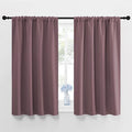 NICETOWN Blackout Curtains for Bedroom, Home Decorations Thermal Insulated Solid Rod Pocket Blackout Drapes for Cafe (Dry Rose, One Pair, 42 x 45-inch)