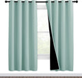NICETOWN 100% Blackout Window Curtain Panels, Full Light Blocking Drapes with Black Liner for Nursery, 72-inch Drop Thermal Insulated Draperies (Aqua Blue, 2 Pieces, 46-inch Wide Per Panel)
