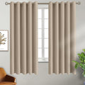 BGment Blackout Curtains - Grommet Thermal Insulated Room Darkening Bedroom and Living Room Curtains, Set of 2 Panels (70 x 63 Inch, Sand)