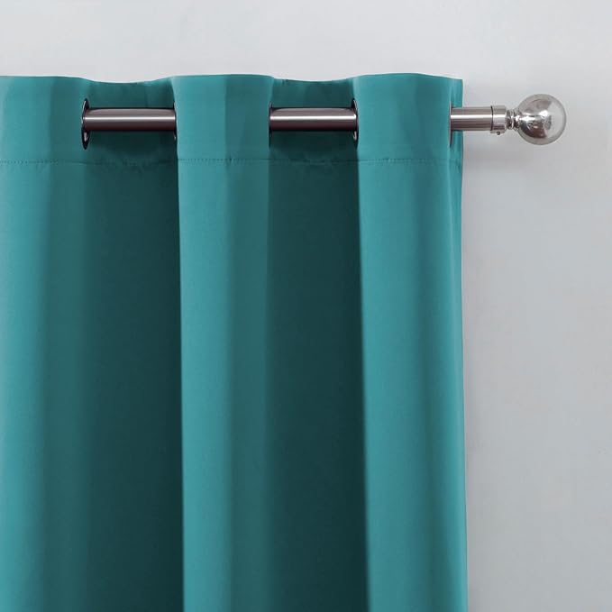 LEMOMO Blackout Curtains 52 x 120 Inch Long Sea Teal Curtains Set of 2 Panels Room Darkening Curtains for Bedroom and Living Room
