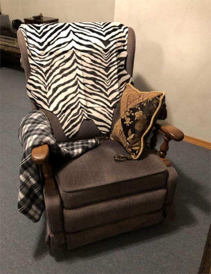 Faux Fur Zebra Animal Print Rug Perfect Throw Area Rug Carpet Floor Mat for Office/Kids Room/Under Tables/Smaller Area 3.6x2.3 feet