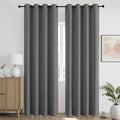 Joydeco Blackout Curtains 90 Inch Length 2 Panels Set, Thermal Insulated Long Curtains& Drapes 2 Burg, Room Darkening Grommet Drapes for Bedroom Living Room Window (Light Grey, W52 x L90 Inch)