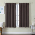 Simplebrand Ava Chocolate Short Blackout Curtains for Bedroom 54 Inches Long 2 Panels Set, Solid Thermal Insulated, Energy Saving Window Treatment Curtains Blackout Drapes, W40 x L54 Inch, Chocolate