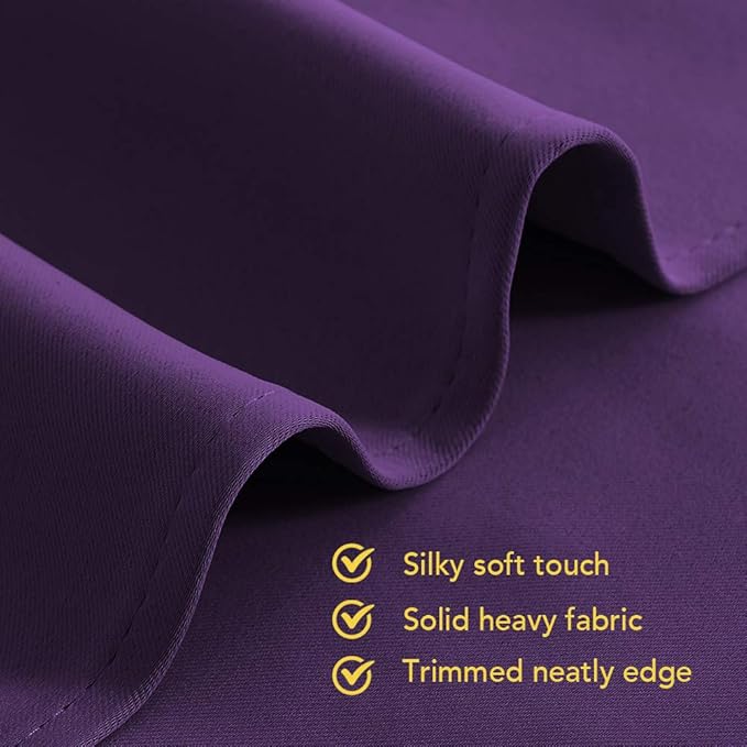 NICETOWN Blackout Curtain Panels for Bedroom, 2 Panels, W42 x L60 inches, Royal Purple, Thermal Insulated Grommet Top Blackout Draperies and Drapes