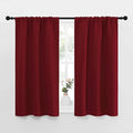 NICETOWN 40inch Curtains for Small Windows, Thermal Insulated Privacy Short Drapes for Kitchen Bathroom (Set of 2, Burgundy Red, 29" Wide)