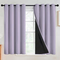 SimpleHome 100% Blackout Curtains for Bedroom,Thermal Insulated Lilac Grommet Window Drapes Room Darkening Curtains for Living Room with Black Back,52 x 45 Inch,2 Panels