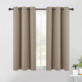 NICETOWN Blackout Curtains & Drapes for Bedroom, Taupe, W34 x L48, Set of 2, Triple Weave Grommet Top Thermal Insulated Light Blocking Panels for Bathroom/Living Room