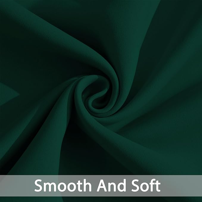 Yakamok Dark Green Blackout Curtains for Bedroom, Room Darkening Thermal Insulated Grommet Window Curtains, Light Blocking Blackout Drapes for Living Room, 36Wx90L inch,2 Panels