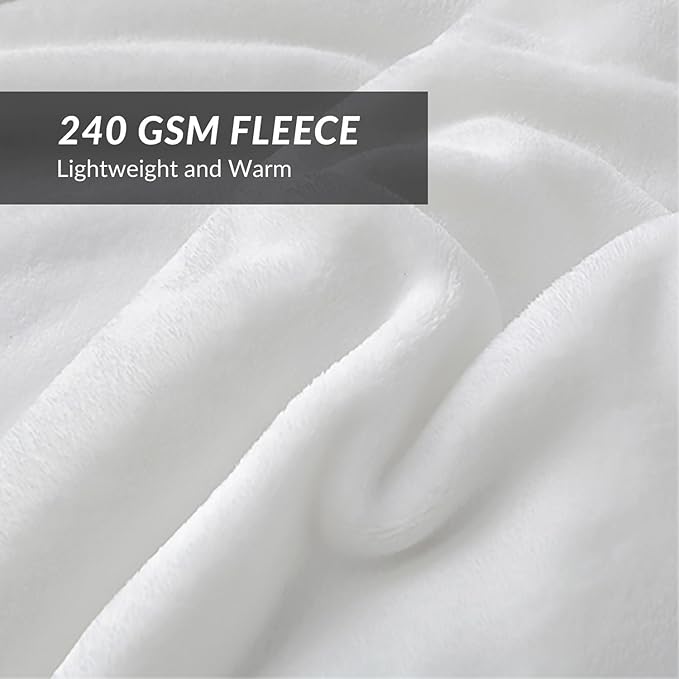 Bedsure GentleSoft White Fleece Throw Blanket - Mothers Birthday Gifts for Women 300GSM Blankets for Couch, Sofa, Bed, Soft Lightweight Plush Cozy Throws for Toddlers, 50x60 inches