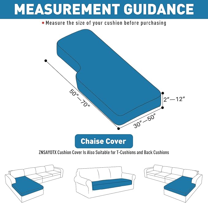 2025 Stretch Chaise Covers for Sectional Sofa, Individual Chaise Lounge Cover Removable Washable, L-Shaped Couch Seat Cover Replacement, Unique Fashion Pattern Soft Cozy Durable (Chaise, Light Gray)