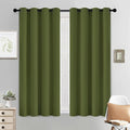 Yakamok Olive Green Curtains 54 Inches Length Blackout Curtain for Bedroom-Green Room Darkening Thermal Insulated Grommet Drapes for Living Room, 52W x 54L,2 Panels