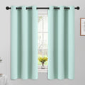 Yakamok Blackout Curtains Room Darkening Thermal Insulated Window Panels,Solid Grommet Top Drapes for Bedroom/Living Room(42Wx63L, Aqua, 2 Panels)