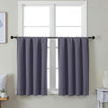 Simplebrand Ava Greyish Purple Short 36 Inches Blackout Curtain 2 Panels Set, Half Window Rod Pocket Privacy Curtain Tiers for Kitchen, Curtains Blackout for Bathroom Shades, W40 x L36 Inch