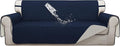 ISSUNTEX Double Protection 100% Waterproof Sofa Covers for Living Room, Reversible Couch Covers for 3 Cushion Couch Sofa, Furniture Protector Sofa Cover for Pets (X Large, Navy/Ivory)