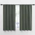 NICETOWN Bedroom Curtains Blackout Draperies - All Season Thermal Insulated Solid Rod Pocket Top Blackout Curtains/Drapes for Kid's Room (Dark Mallard, 1 Pair, 42 x 48 Inch)