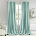 MIULEE Aqua Back Tab Blackout Curtains 102 Inch Long 2 Panels Set for Bedroom, Rod Pocket/Pinch Pleated Thermal Insulated Living Room Darkening Light Blocking Floor to Ceiling Drapes