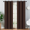Yakamok Premium Room Darkening Thermal Insulated Curtains for Bedroom/Living Room - Classic Grommet Top (2 Panels, Chocolate Brown, 38 Inch by 84 Inch)