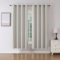 Joydeco Blackout Curtains 72 Inch Length 2 Panels Set, Thermal Insulated Long Curtains& Drapes 2 Burg, Room Darkening Grommet Drapes for Bedroom Living Room Window (Natural, W52 x L72 Inch)