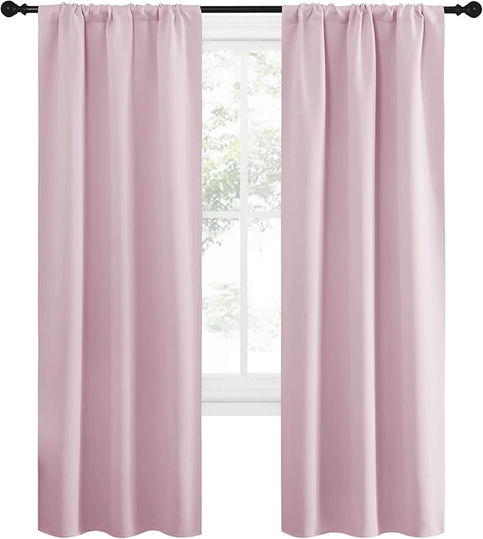 NICETOWN Blackout Curtains for Living Curtains, Room Darkening Draperies Window Curtain Panels, Thermal Insulated Room Darkening Curtains (Lavender Pink, 2 Panels, W34 x L72)