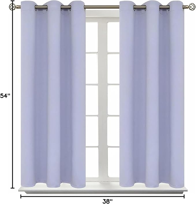 BGment Room Darkening Curtains 54 Inches Long - Grommet Thermal Insulated Drapes Window Treatment Curtains for Bedroom, 2 Panels, 38 x 54 Inch, Lavander