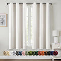 MIULEE Ivory Blackout Curtains for Bedroom Living Room 63 Inches Long 2 Panels, Thermal Insulated Room Darkening Drapes Solid Grommet Noise Reduction Light Blocking Window Treatments 40x63 Inch
