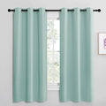 NICETOWN Aqua Blue Room Darkening Curtains for Kitchen, Window Treatment Thermal Insulated Solid Grommet Room Darkening Curtains/Drapes for Bedroom (Set of 2, 42 inches Wide by 68 inches Long)