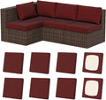 8Pcs Stretch Patio Cushion Covers, Outdoor Couch & Sofa Replacement Slipcovers for Patio Furniture Cushion Covers, Washable Reusable Furniture Protector