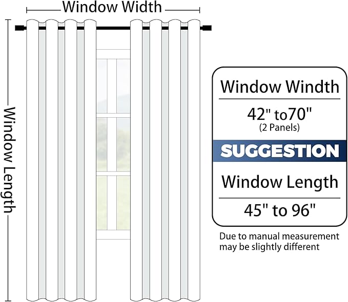 Yakamok 100% Blackout Curtains 63 Inch Length 2 Layers,Blue Curtains for Bedroom Ombre Room Darkening Grommet Gradient Drapes,Light Blocking Thermal Insulated Window Curtains for Living Room