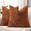 decorUhome Rust Chenille Throw Pillow Covers 18x18 Set of 2 Textured Soft Cozy Slubby Couch Pillow Covers Modern Farmhouse Boho Decorative Pillow Cases for Bed Sofa Living Room