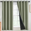 SimpleHome 100% Blackout Curtains for Bedroom,Thermal Insulated Light Sage Grommet Window Drapes Room Darkening Curtains for Living Room with Black Back,52 x 63 Inch,2 Panels