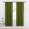 NICETOWN Blackout Christmas Curtains for Living Curtains, Bedroom Draperies with Rod Pocket, Nursery Essential Thermal Insulated Blackout Panels for Small Window (Olive Green, 1 Pair, 34 x 72)