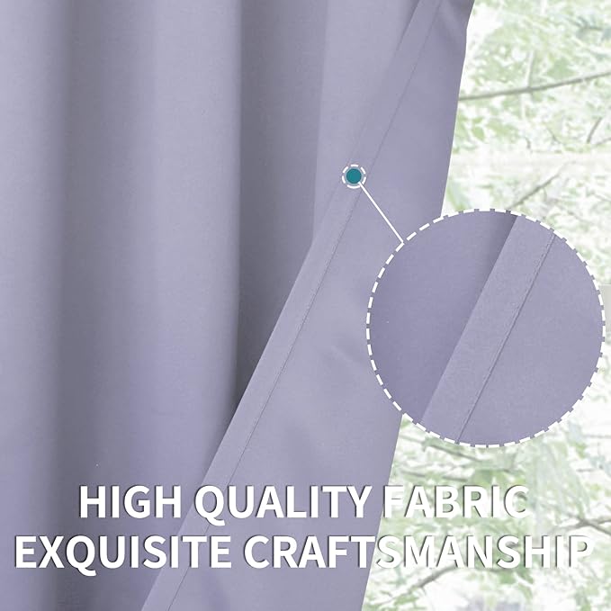 BGment Room Darkening Curtains 72 Inches Long - Grommet Thermal Insulated Drapes Window Treatment Curtains for Bedroom, 2 Panels, 52 x 72 Inch, Lavander