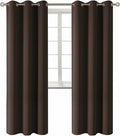 BGment Blackout Curtains for Living Room - Grommet Thermal Insulated Room Darkening Curtains for Bedroom, 2 Panels of 42 x 84 Inch, Brown