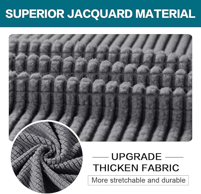 Turquoize 3 Piece Sofa Covers for 2 Cushion Couch Sofa Slipcover Soft Couch Cover for Dogs-Washable Sofa Furniture Covers with 2 Individual Cushion Covers, Feature Thick Fabric (2 Cushion Sofa, Gray)